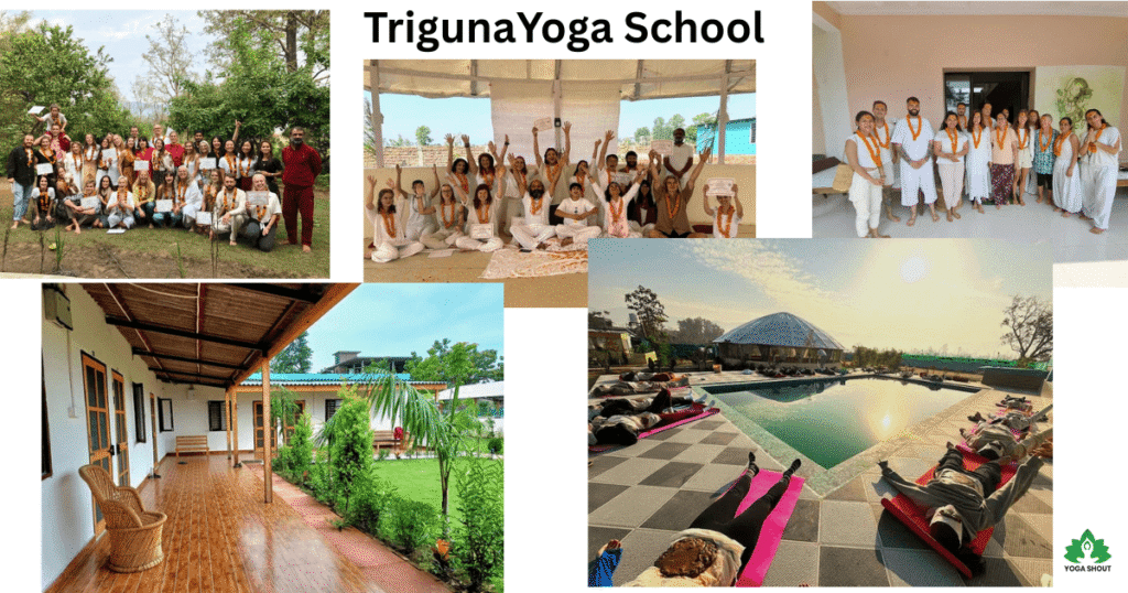 Meditation and emotional detoxification kriya session at Triguna Yoga School Rishikesh
